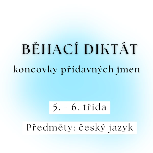 Běhací diktát - koncovky přídavných jmen (PROSINEC)