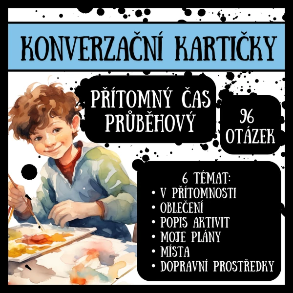 Konverzační kartičky - přítomný čas průběhový - present continuous