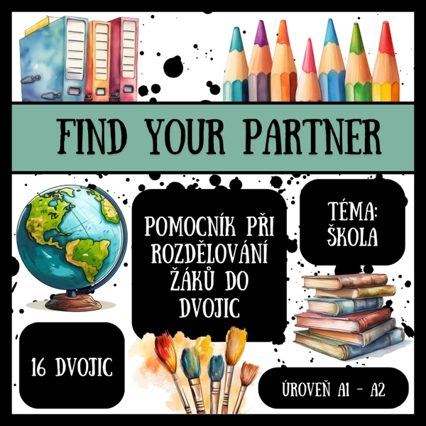 Rozdělování žáků do dvojic v AJ na téma škola