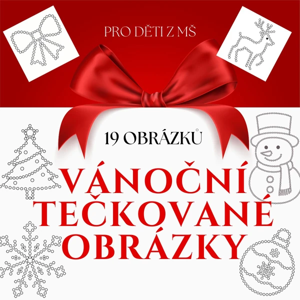 Vánoční tečkované obrázky pro děti z MŠ