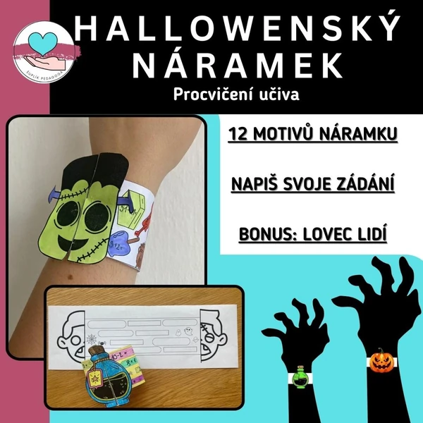 Halloween - zábavné procvičení učiva (náramek)