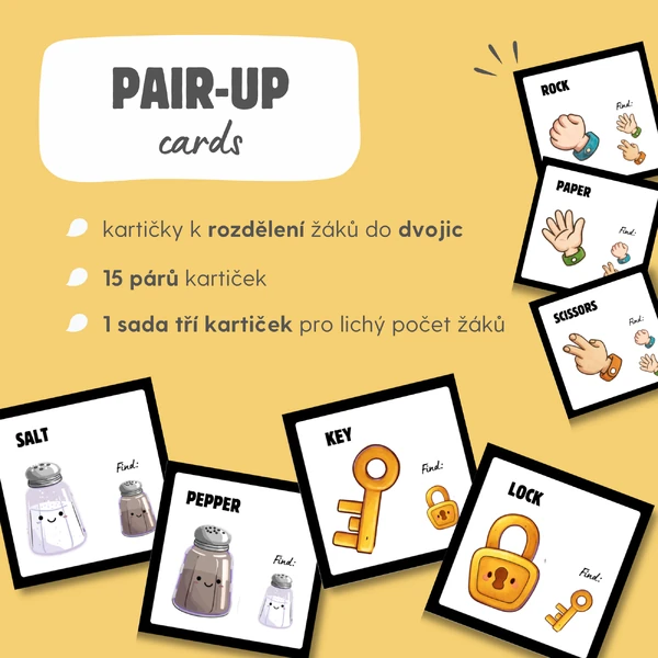 Pair-up cards / Zábavné rozdělení do dvojic