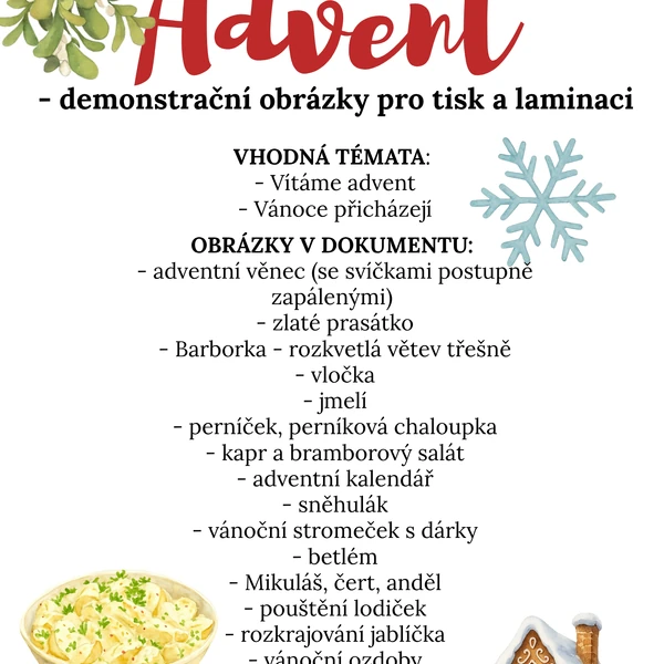 Advent - demonstrační obrázky