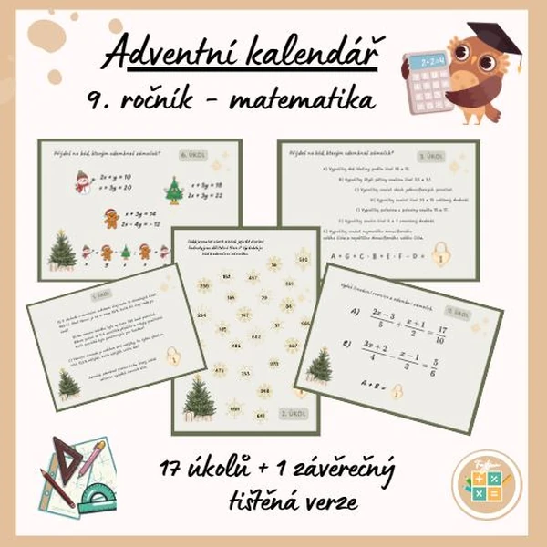 ADVENTNÍ KALENDÁŘ - 9. ročník - opakování učiva