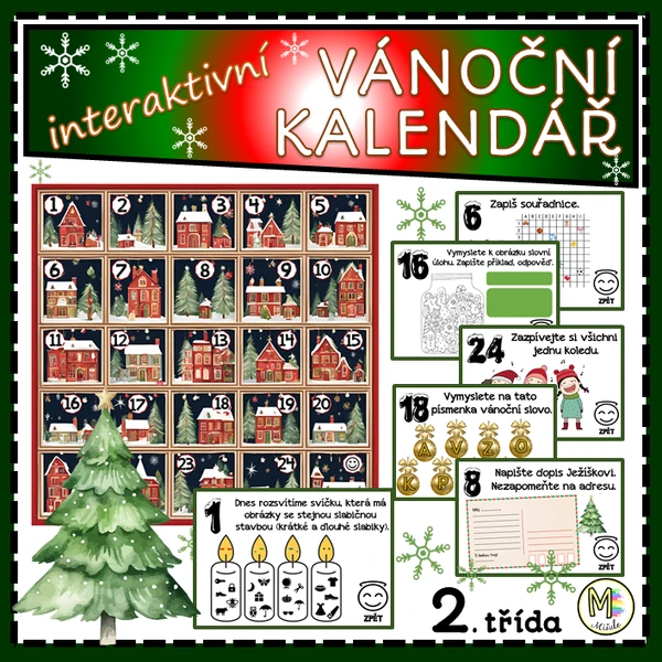 ADVENTNÍ KALENDÁŘ- INTERAKTIVNÍ- 2. TŘÍDA