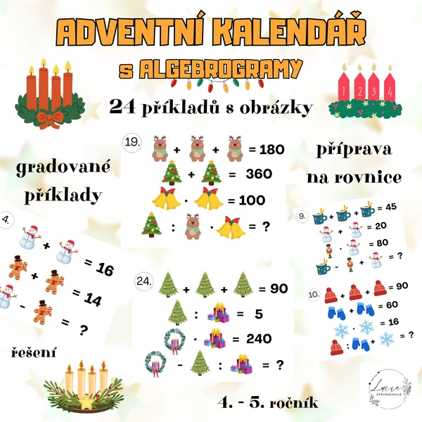 ADVENTNÍ KALENDÁŘ s ALGEBROGRAMY