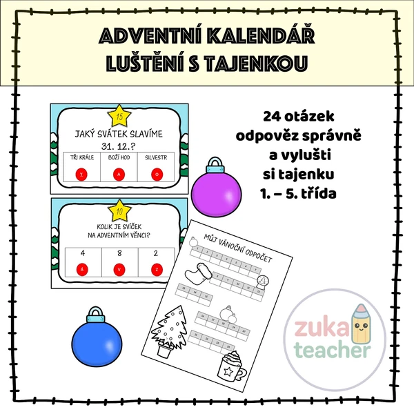 Adventní kalendář - Luštění s tajenkou