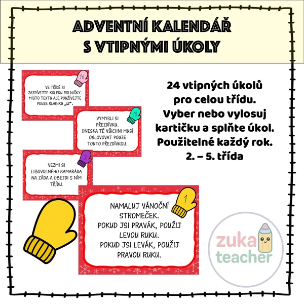 Adventní kalendář - S vtipnými úkoly