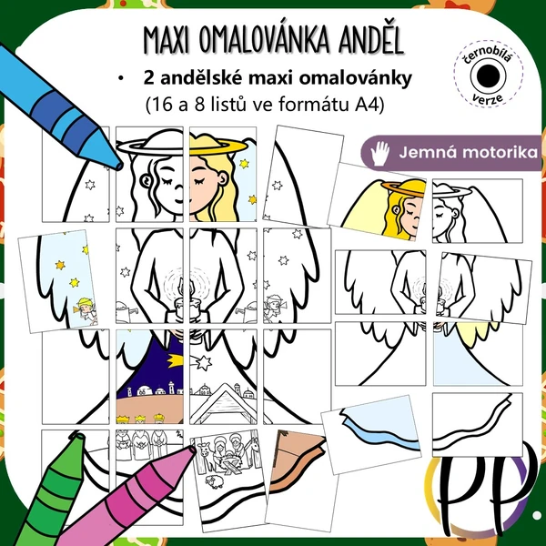 Maxi omalovánka - anděl
