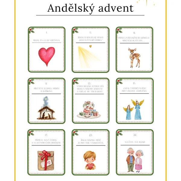 Andělský advent - kartičky s úkoly