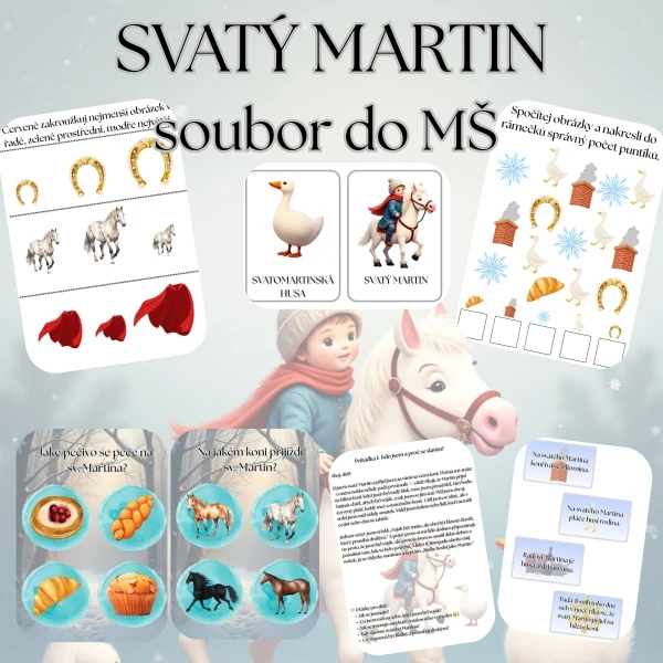 Martin na bílém koni - materiály pro nejmenší ❄️🐴
