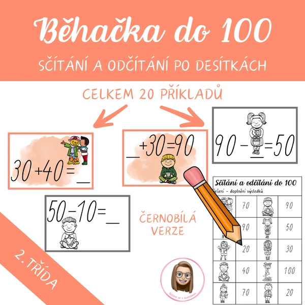 Sčítání a odčítání do 100 – běhačka