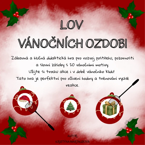 Lov vánočních ozdob - Zábavná didaktická aktivita