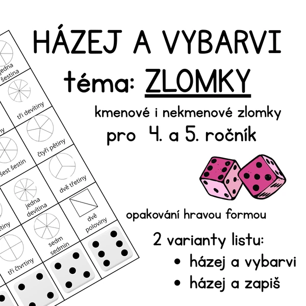 Házej a vybarvi! (opakování zlomků)