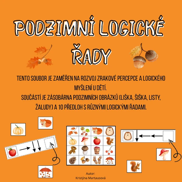 Podzimní logické řady - Šablony pro děti