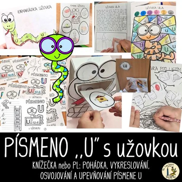 Písmeno U s užovkou + krmení užovky - knížečka nebo PL