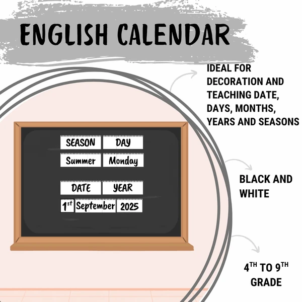 English calendar (black&white)