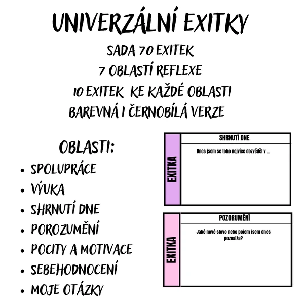 Exitky/propustky (70 kartiček) 