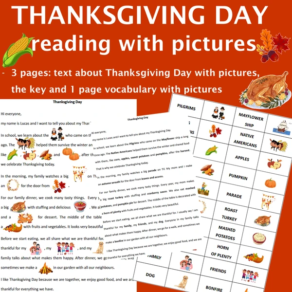 Thanksgiving Day - reading with pictures