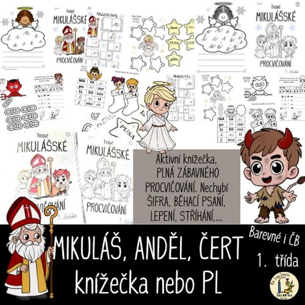 MIKULÁŠ, ANDĚL, ČERT - knížečka nebo PL pro 1. třídu