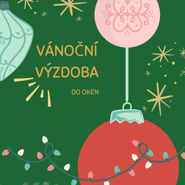 Okenní vánoční výzdoba - krásné baňky ke stažení ZDARMA