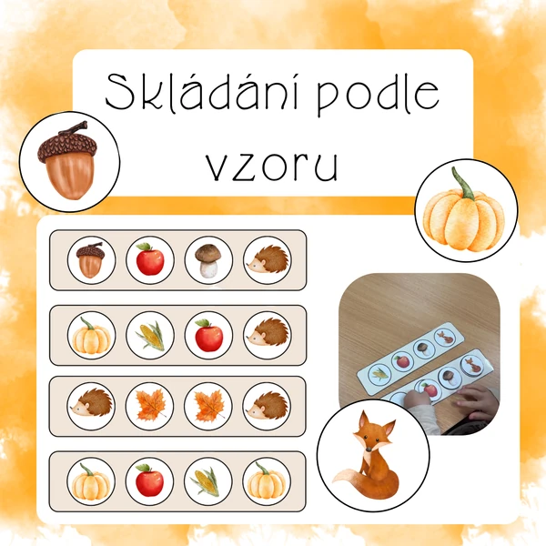 Skládání obrázku podle vzoru - Podzim