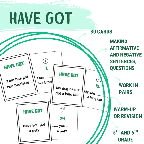 Have got (cards) - making sentences