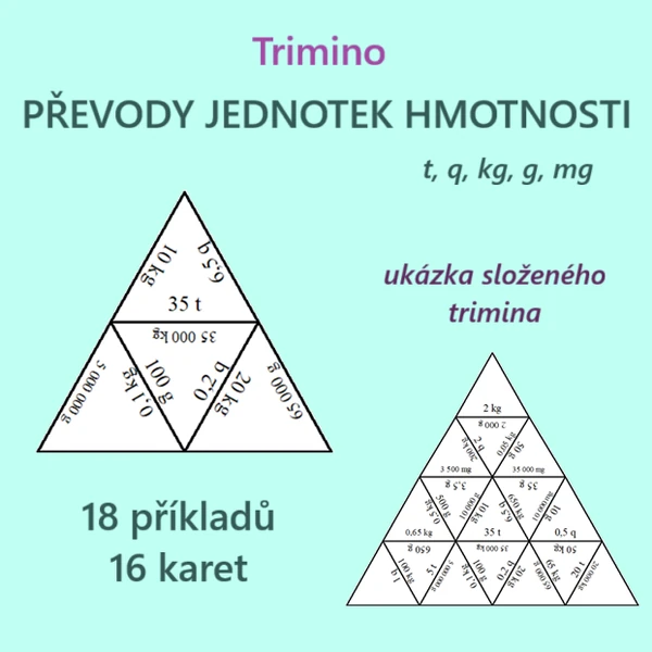 Trimino – převody jednotek HMOTNOSTI