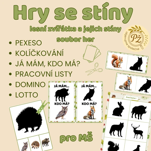 Hry se stíny - lesní zvířátka