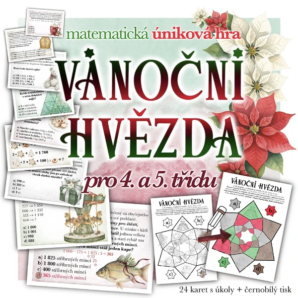 VÁNOČNÍ HVĚZDA – matematická úniková hra pro 4. a 5. třídu