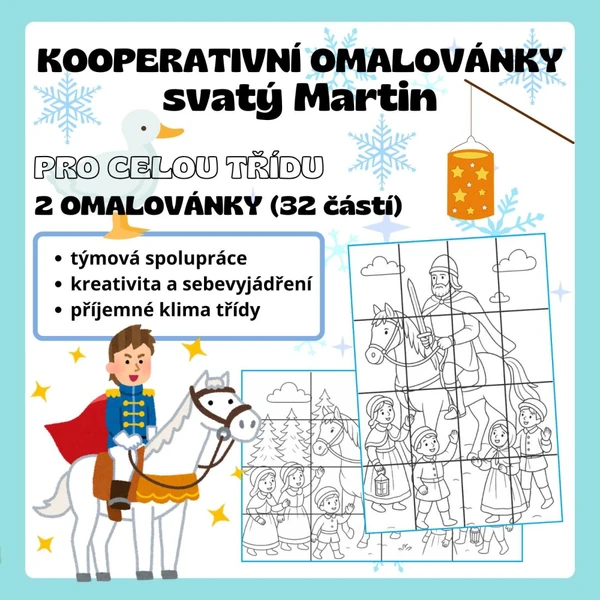 Kooperativní omalovánky - svatý Martin