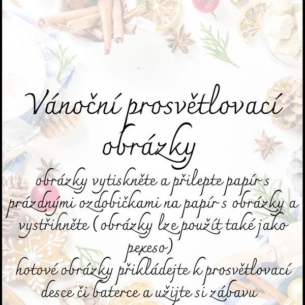 Vánoční prosvětlovací obrázky 🎄