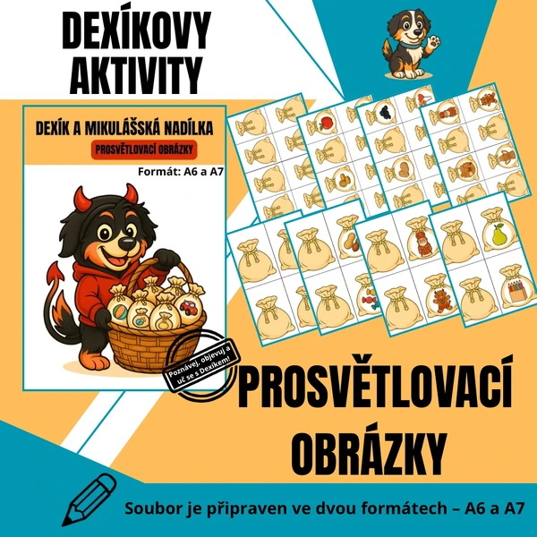 Dexík a mikulášská nadílka - prosvětlovací obrázky 