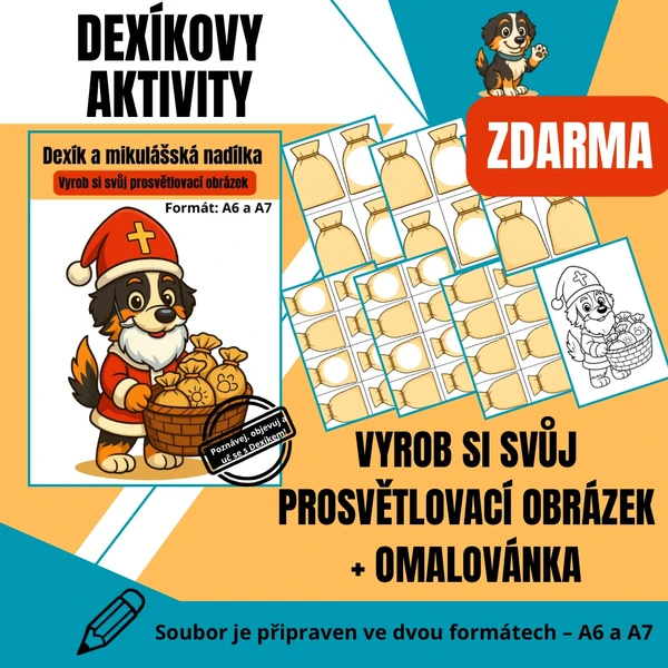 Dexík a mikulášská nadílka - vyrob si svůj prosvětlovací obrázek