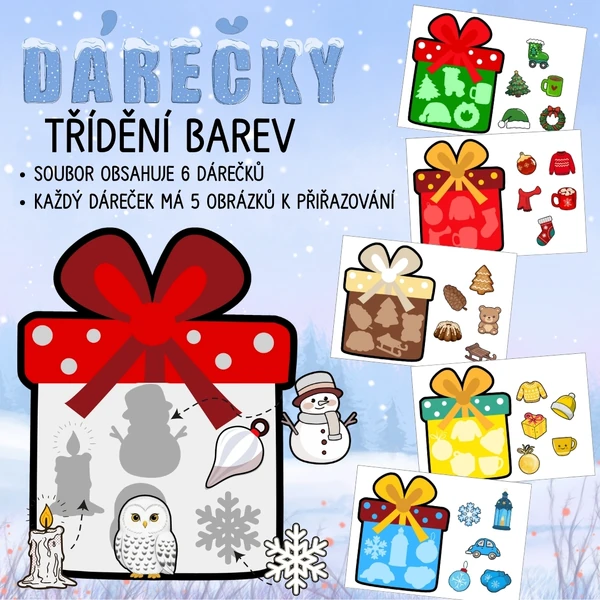 Dárečky - třídění barev