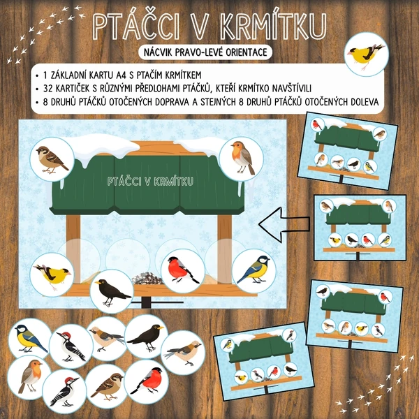 Ptáčci v krmítku - pravo-levá orientace