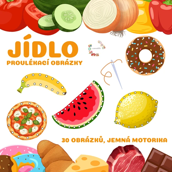JÍDLO - provlékací obrázky