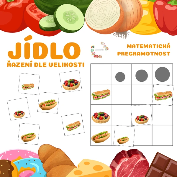 JÍDLO - řazení dle velikosti