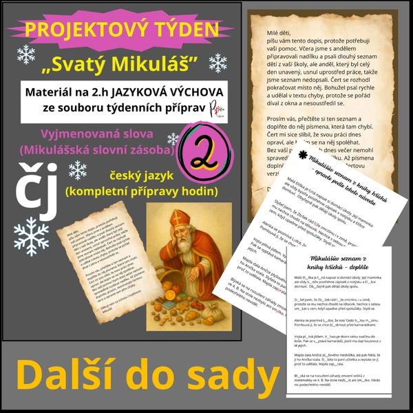 Vyjmenovaná slova - Mikuláš - k souboru na projektový týden