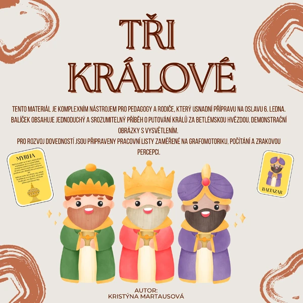 Tři králové - Příběh, symboly, pracovní listy, tvoření a pohybové hry