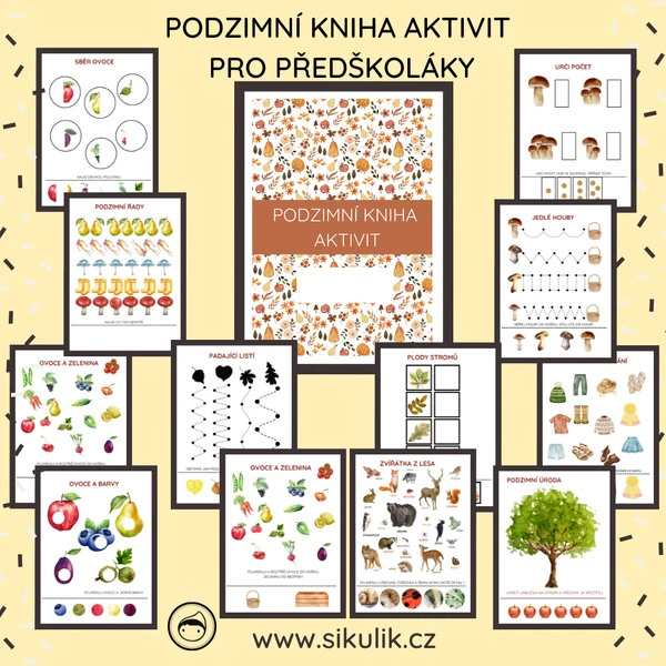 Podzimní kniha aktivit pro předškoláky