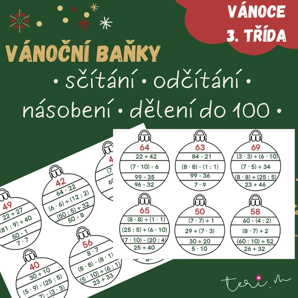 VÁNOČNÍ POČÍTÁNÍ DO 100