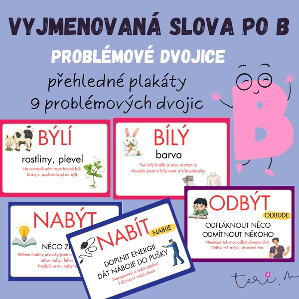 VYJMENOVANÁ SLOVA PO B - problémové dvojice