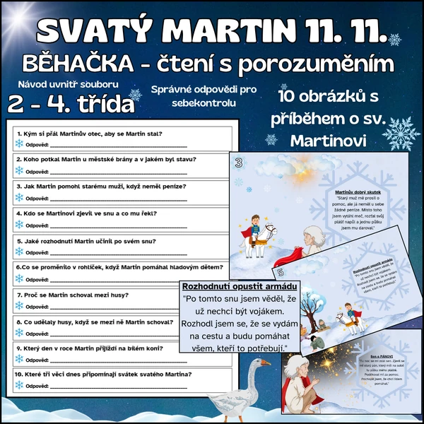 Svatý Martin - ČTENÍ S POZORUMĚNÍM 2. -4. TŘÍDA