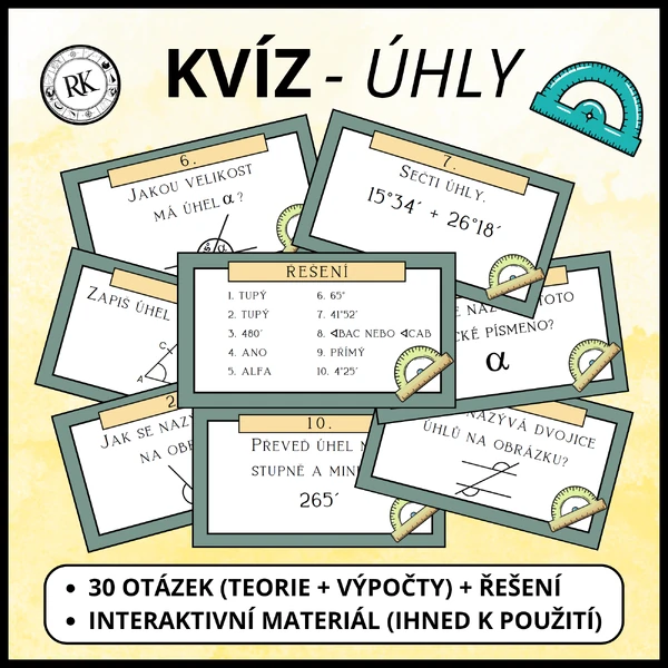 Úhly - Kvíz