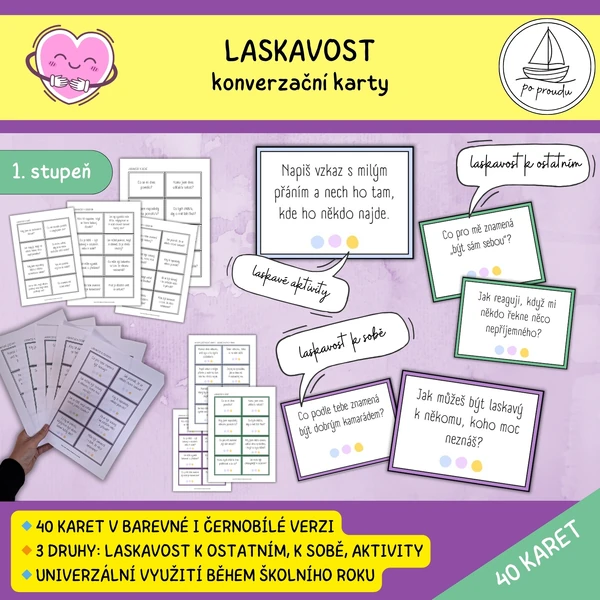Laskavost - konverzační karty