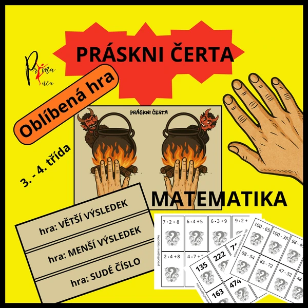 PRÁSKNI ČERTA - HRA BEZ POČÍTAČE - NUMERACE DO 1000