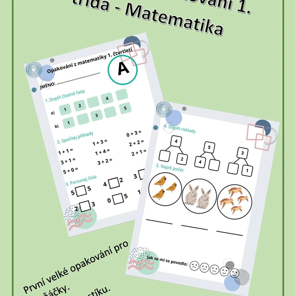 První velké opakování pro 1. třídu - Matematika