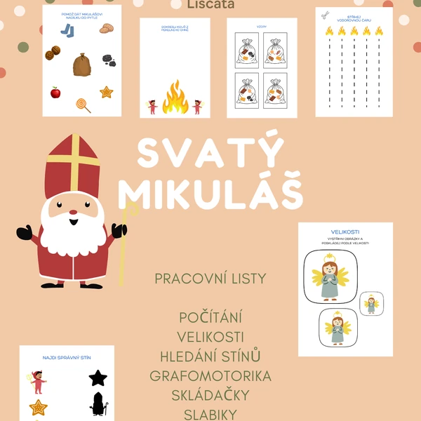 Mikuláš, čert, anděl PRACOVNÍ LISTY