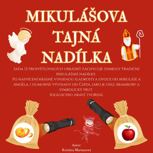 Mikulášova tajná nadílka - 12 prosvětlovacích obrázků